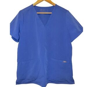 Figs women's blue scrub‎ top size large